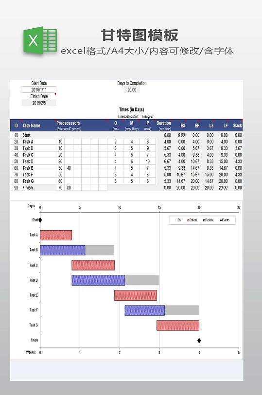 项目计划甘特图下载-众图网