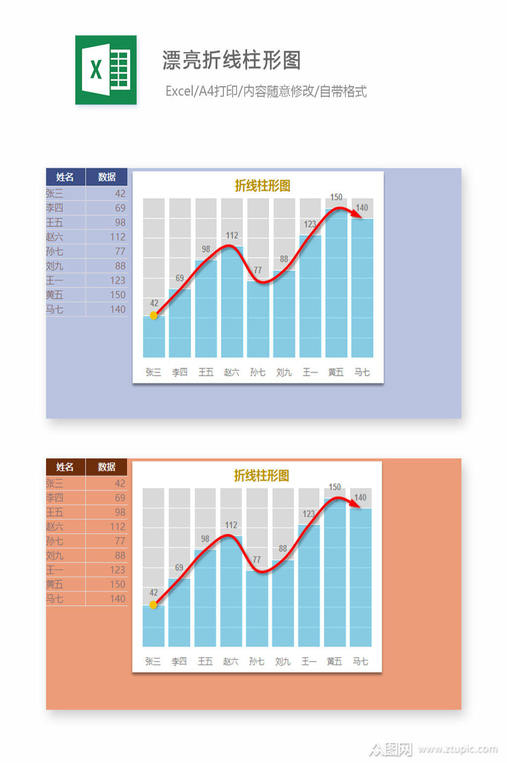 excel图表分析设计模板下载-编号522346-众图网