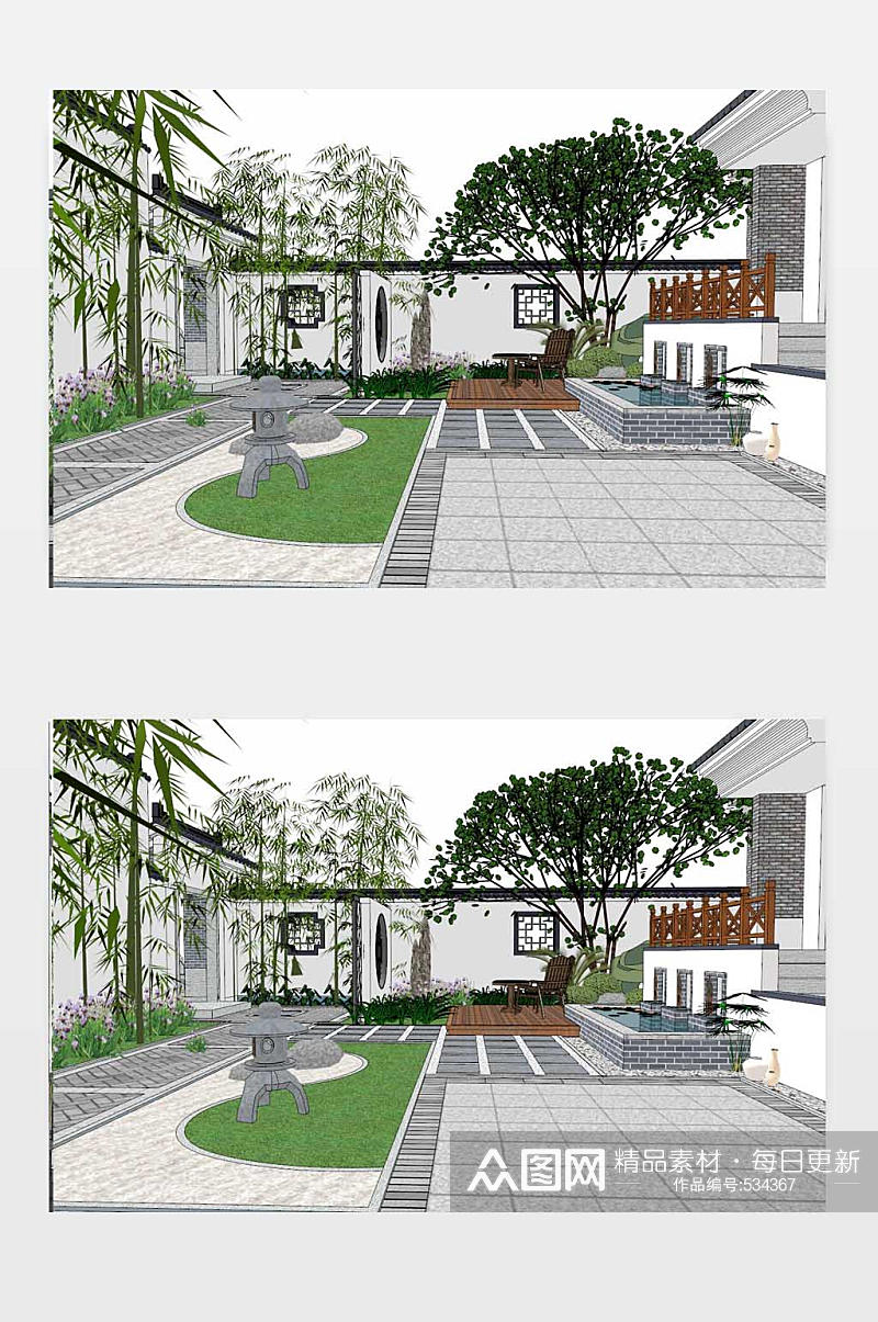 3D园林设计模型图素材