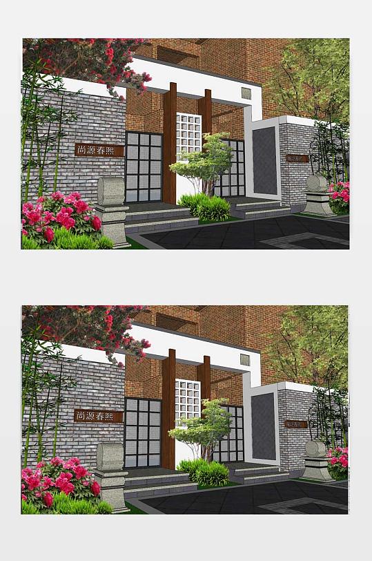 园林建筑SU模型图-众图网