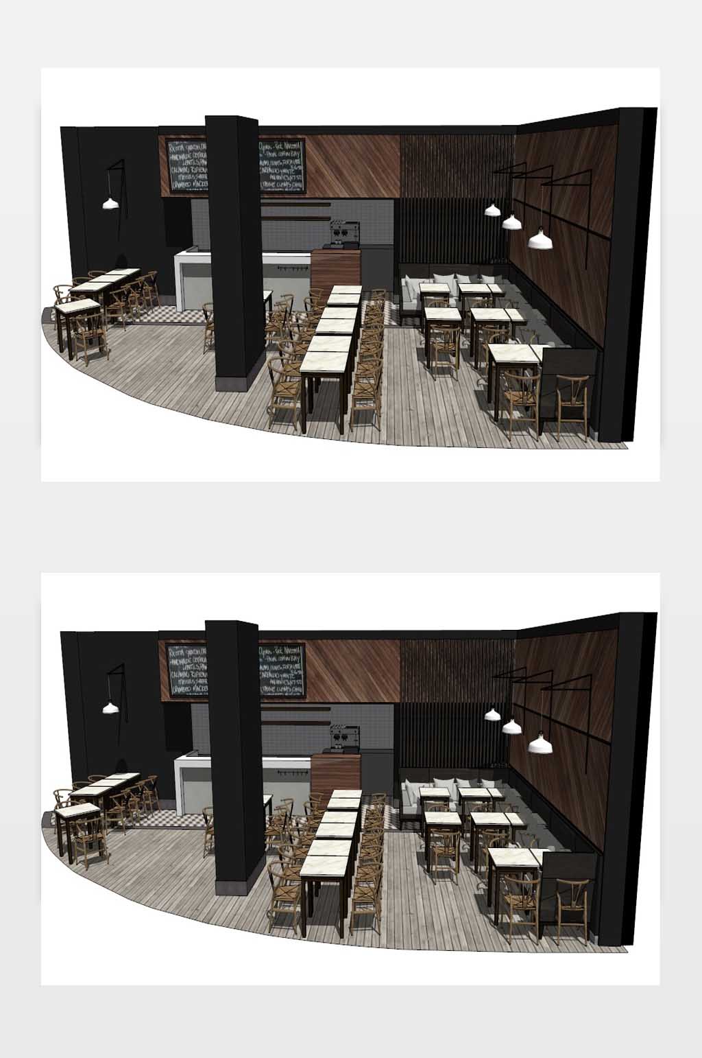 法式风格休闲餐吧SU模型素材