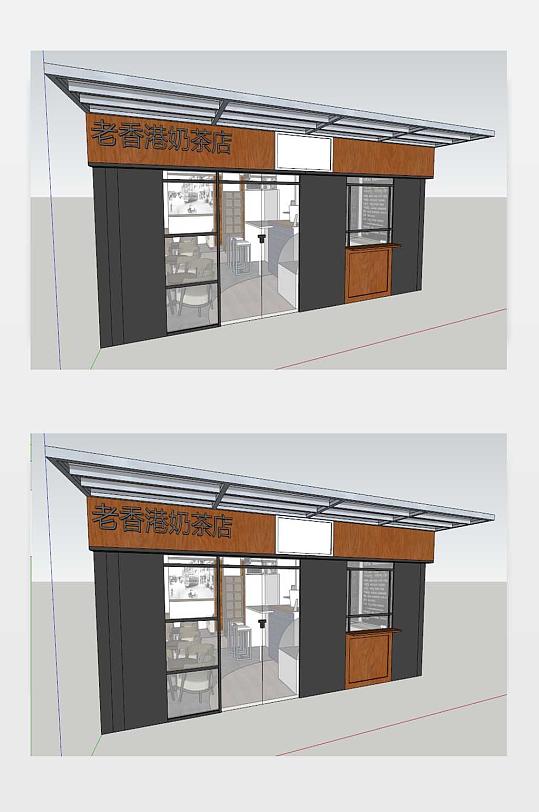 欧式奶茶店的SU模型设计图-众图网
