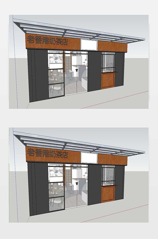 欧式奶茶店的SU模型设计图