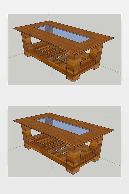 玻璃咖啡桌SU模型