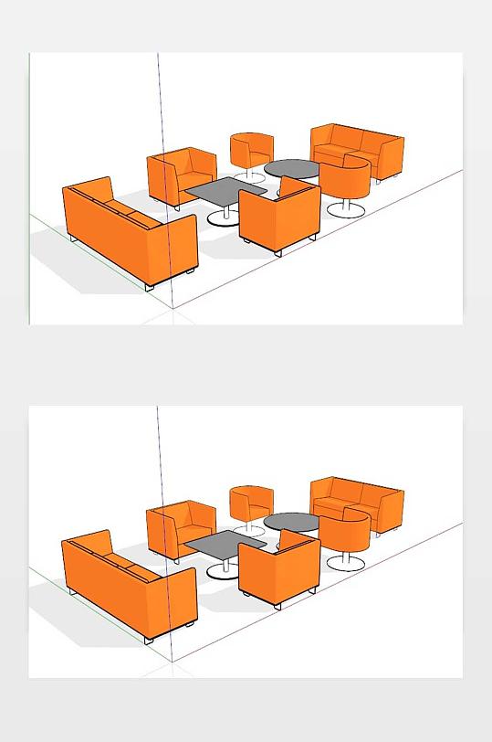 茶桌SU模型设计图