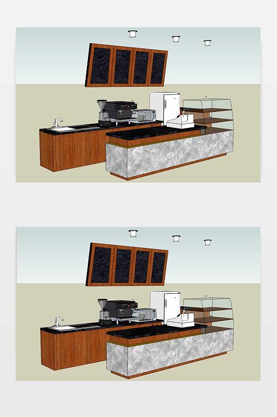 酷乐咖啡店厨房设施SU模型