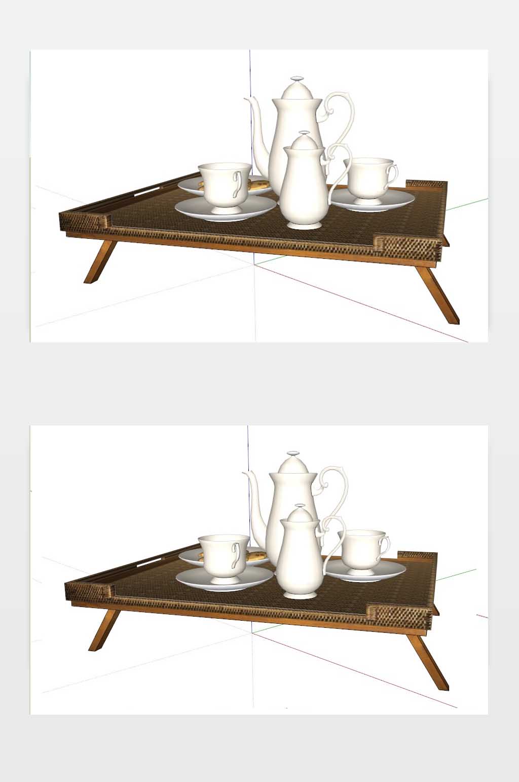欧式茶具SU模型素材