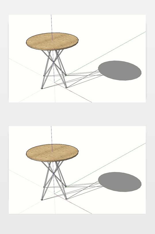 圆形小咖啡桌SU模型