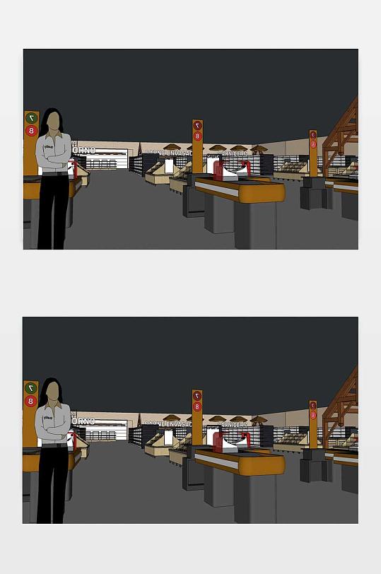 超市SU模型图下载-众图网