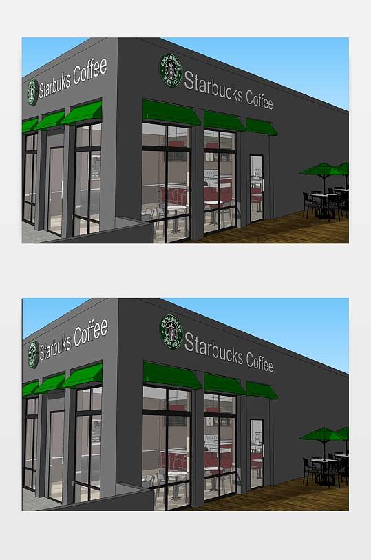 星巴克咖啡店SU模型图-众图网