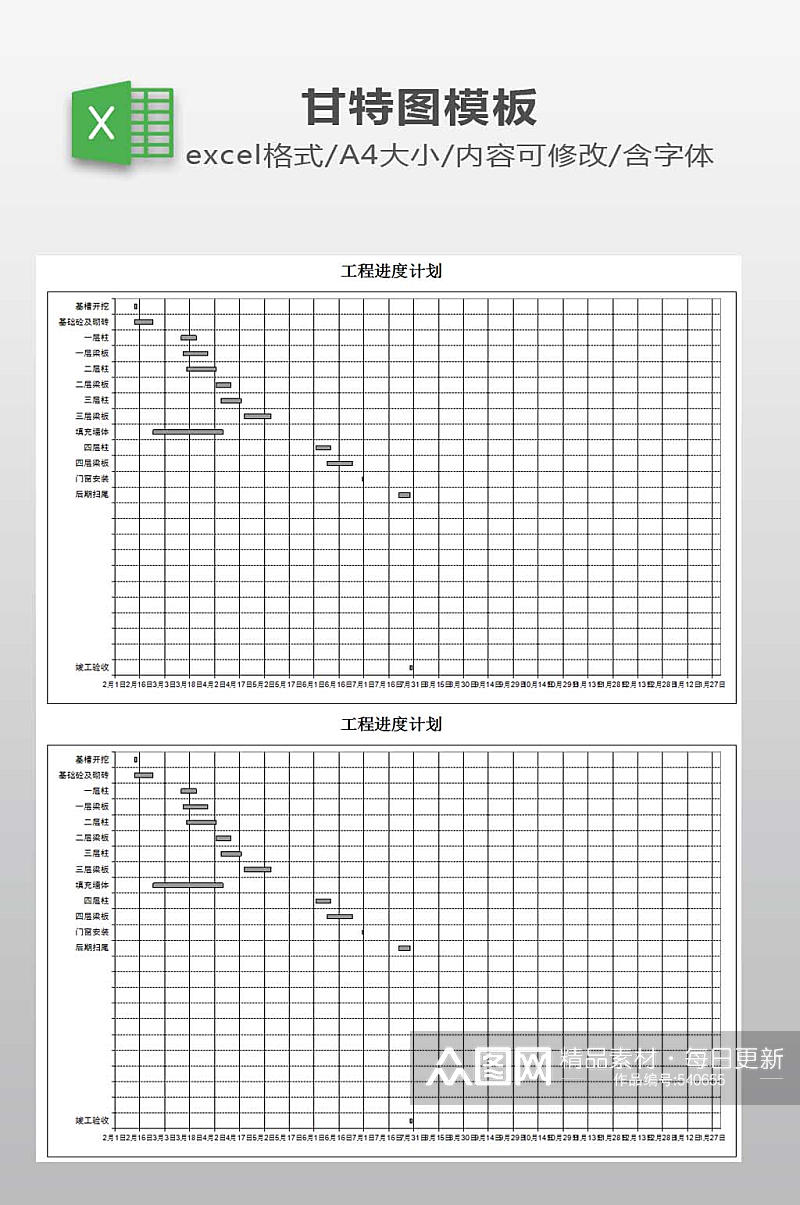 横道图Excel自动生成素材