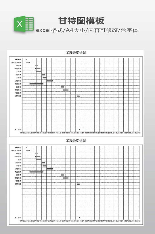 横道图Excel自动生成