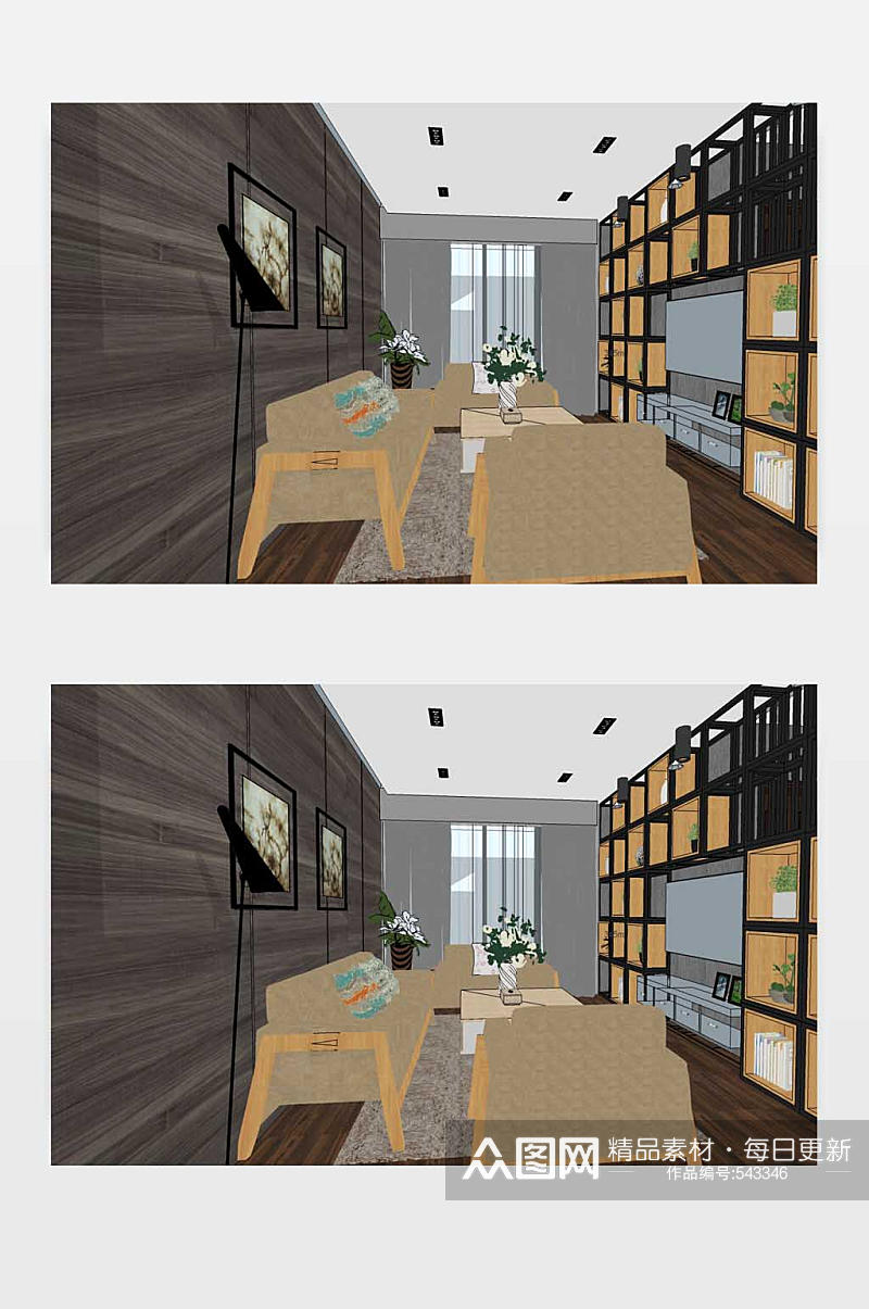 中式风格客厅模型素材