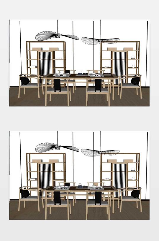 新中式禅意家具效果图下载-众图网
