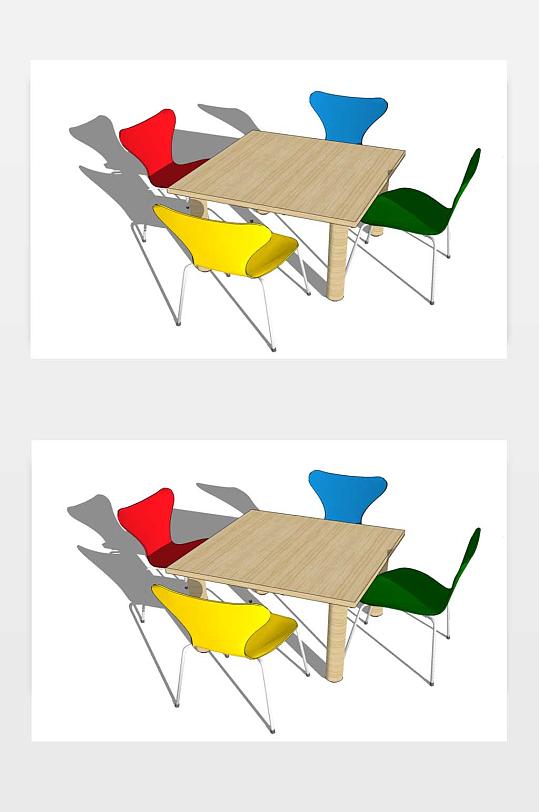 SU儿童桌椅模型-众图网