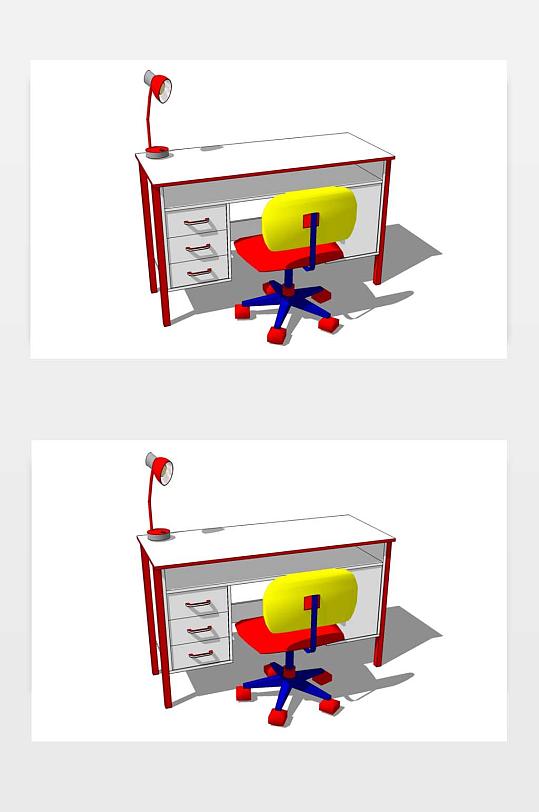 儿童桌椅SU模型-众图网
