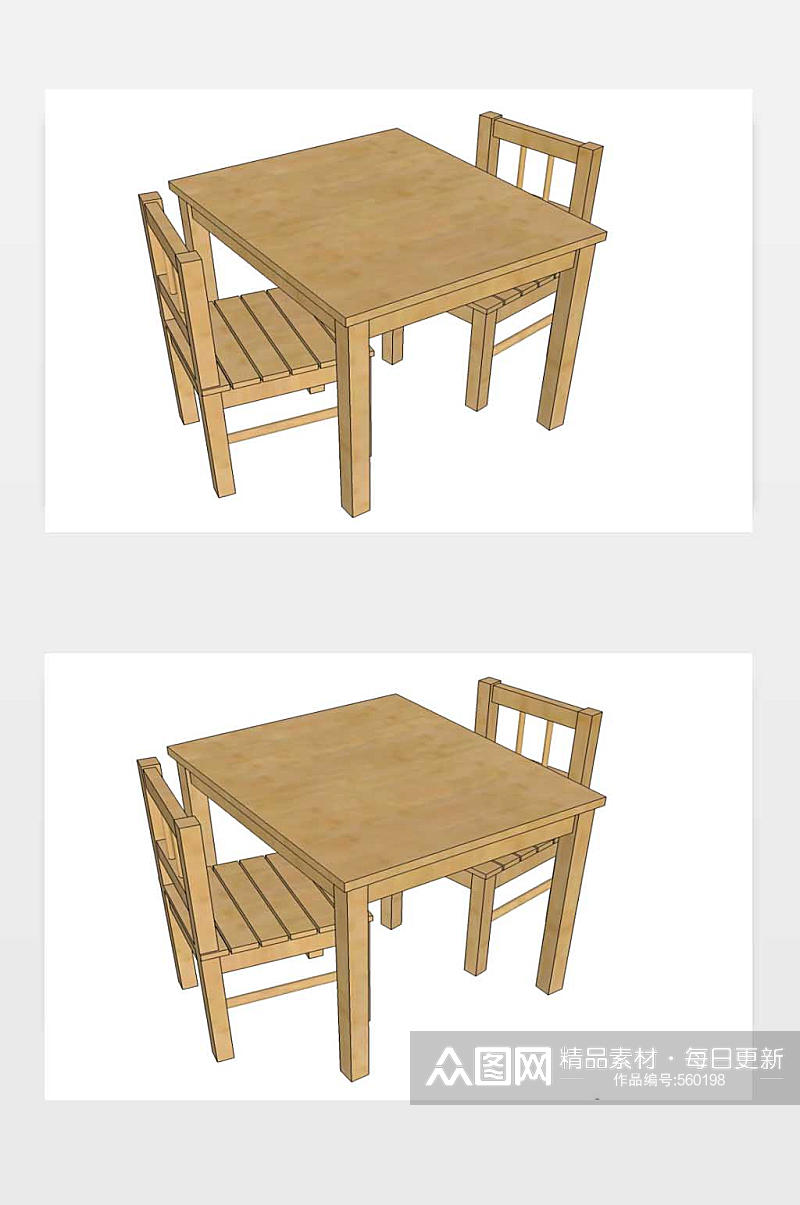 儿童桌椅模型设计素材