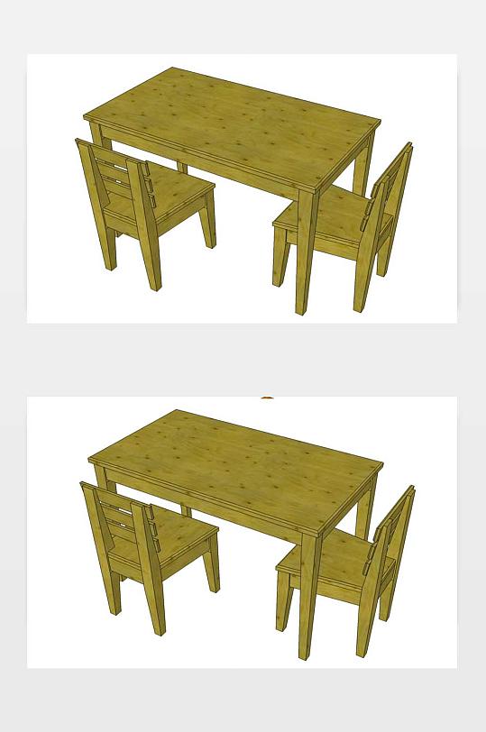 儿童桌椅SU下载-众图网