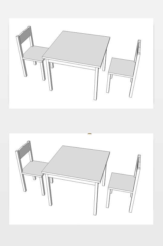 儿童桌椅SU下载-众图网