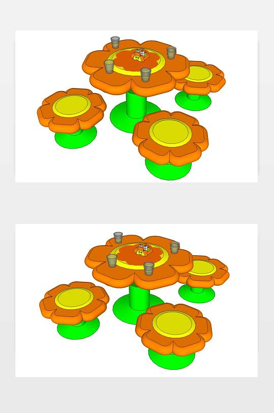 儿童桌椅SU模型