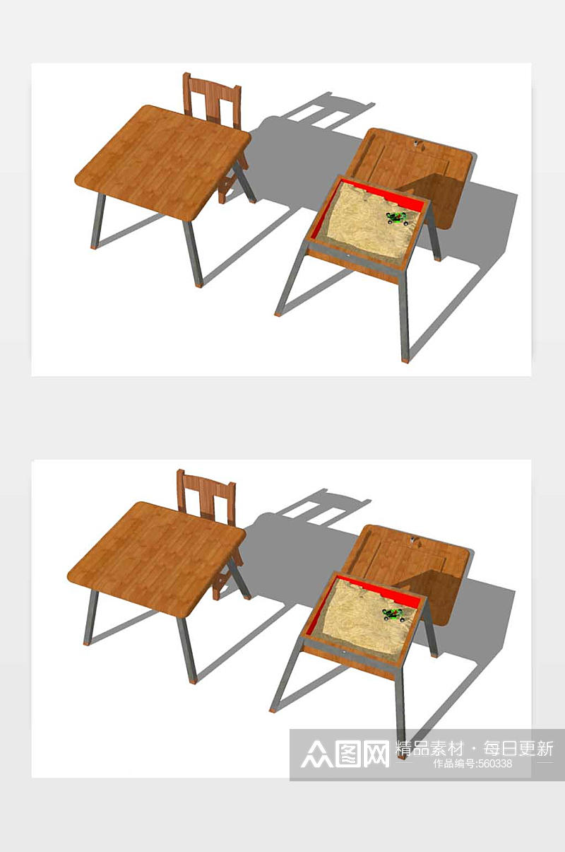 桌椅SU模型下载素材