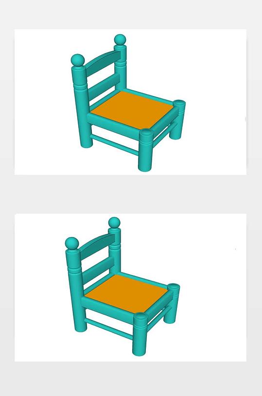 儿童桌椅SU模型
