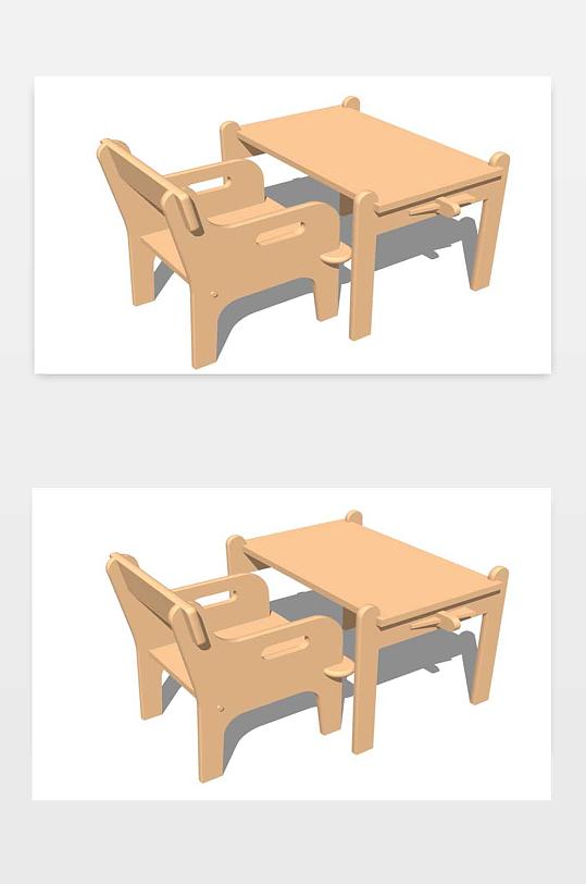 儿童桌椅模型下载