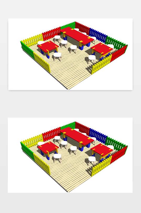 桌椅SU模型下载-众图网