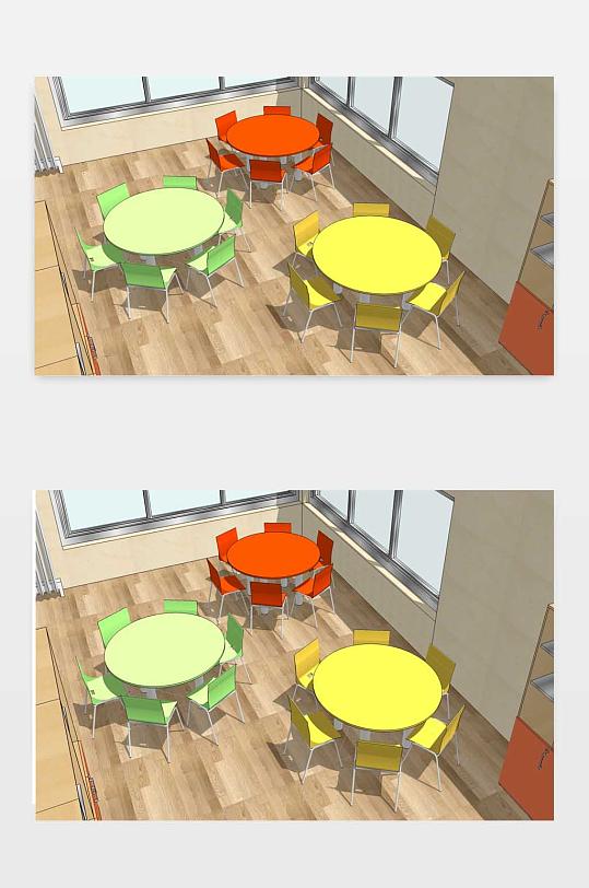 桌椅SU模型下载-众图网