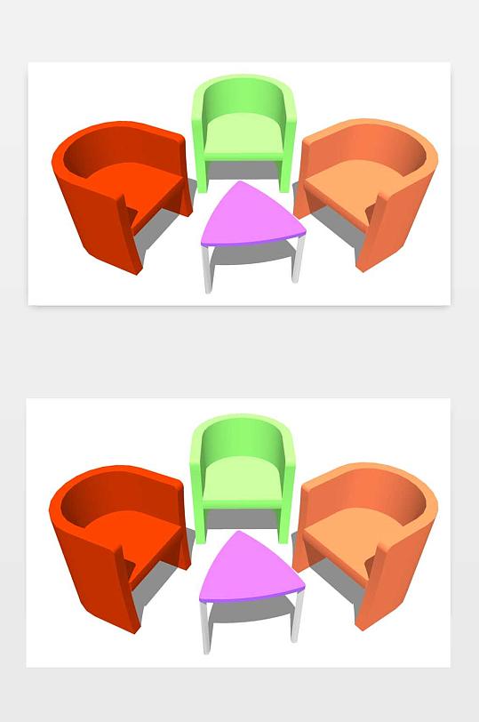 儿童桌椅模型下载