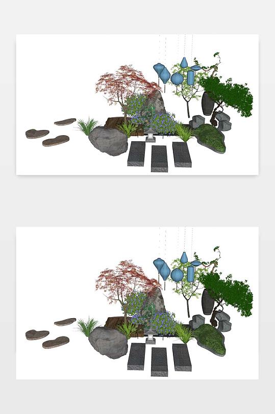 新中式园艺小品模型图下载