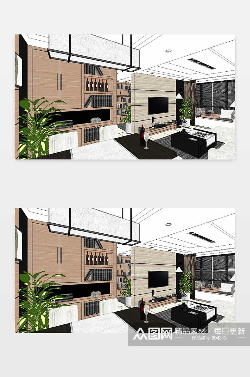 家装SU室内模型图下载素材