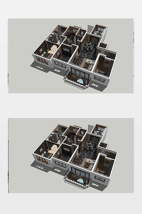 别墅SU模型图下载-众图网