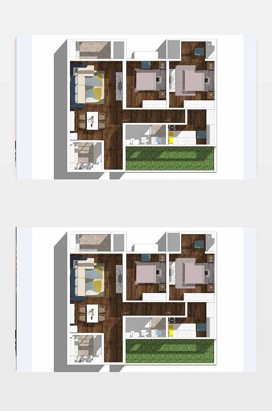 别墅SU模型图下载-众图网