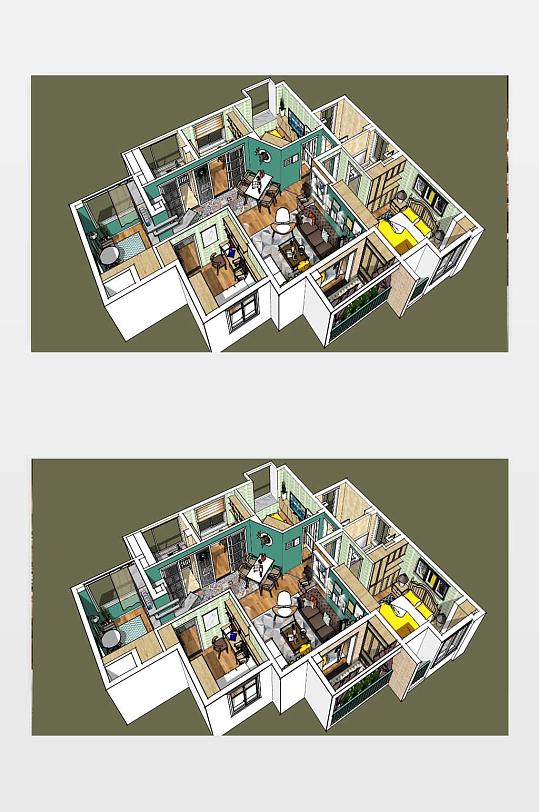 别墅SU模型图下载-众图网