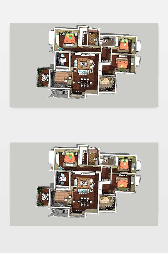 欧式风格别墅模型-众图网
