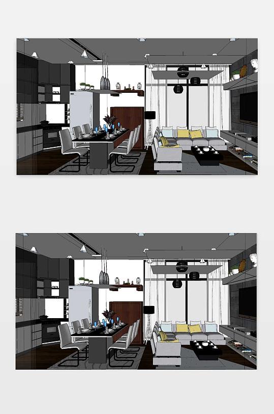 欧式风格客厅模型-众图网