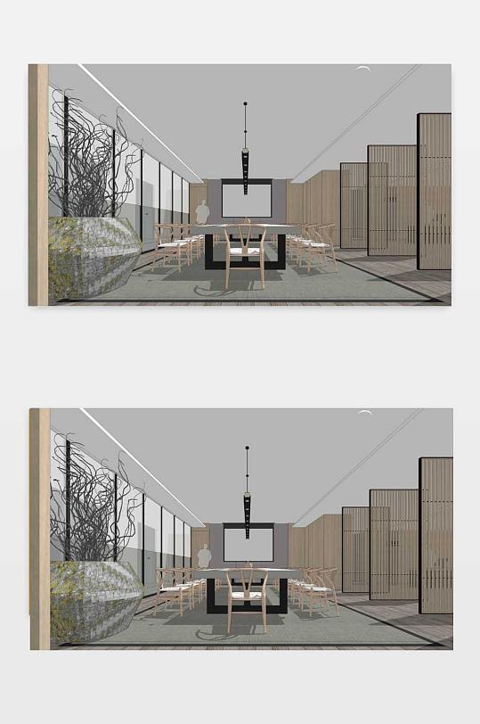 办公室SU模型图下载-众图网