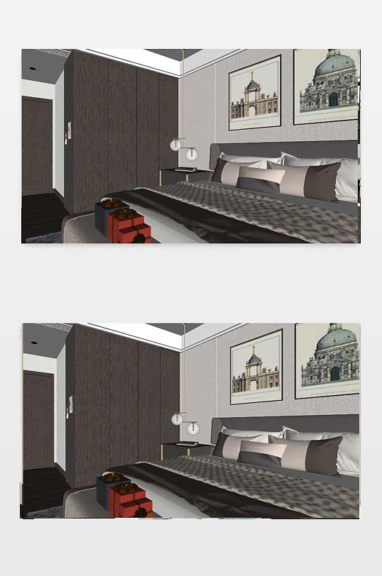 SU卧室模型图设计-众图网