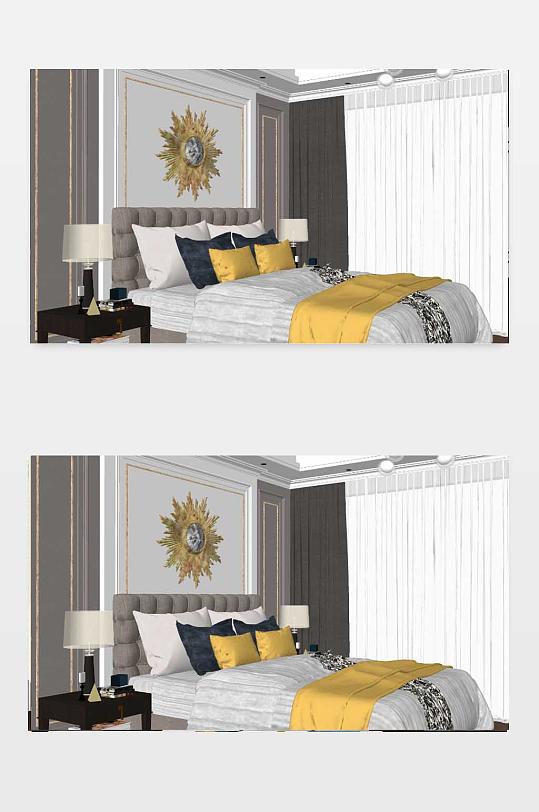 卧室SU模型图设计-众图网