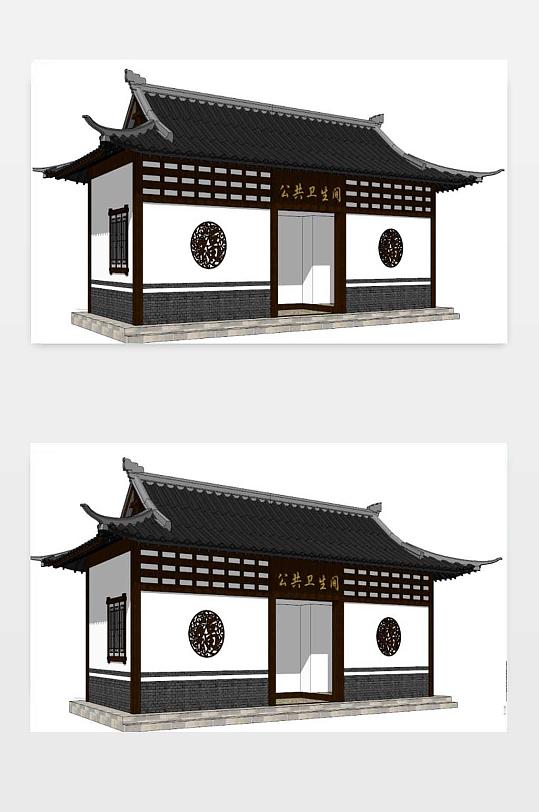 新中式公厕SU模型