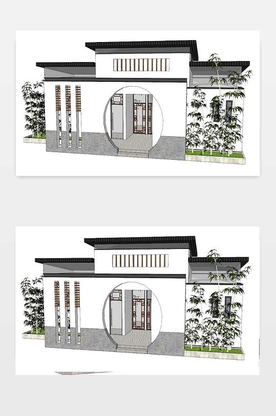 新中式公厕3D效果图-众图网