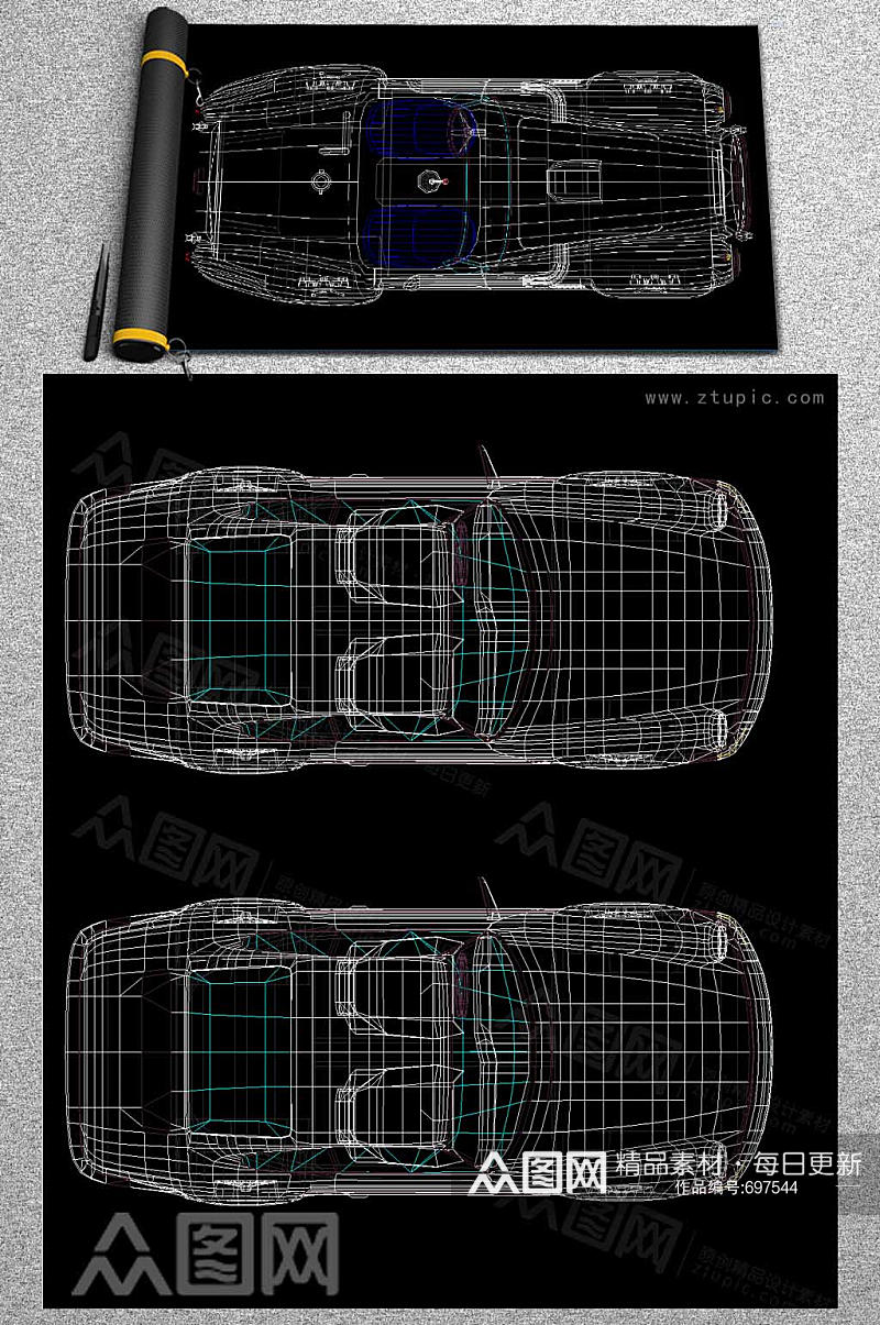 车CAD平面设计图素材