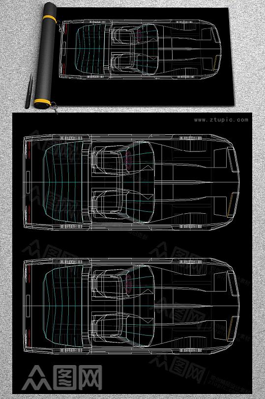 汽车CAD平面图-众图网