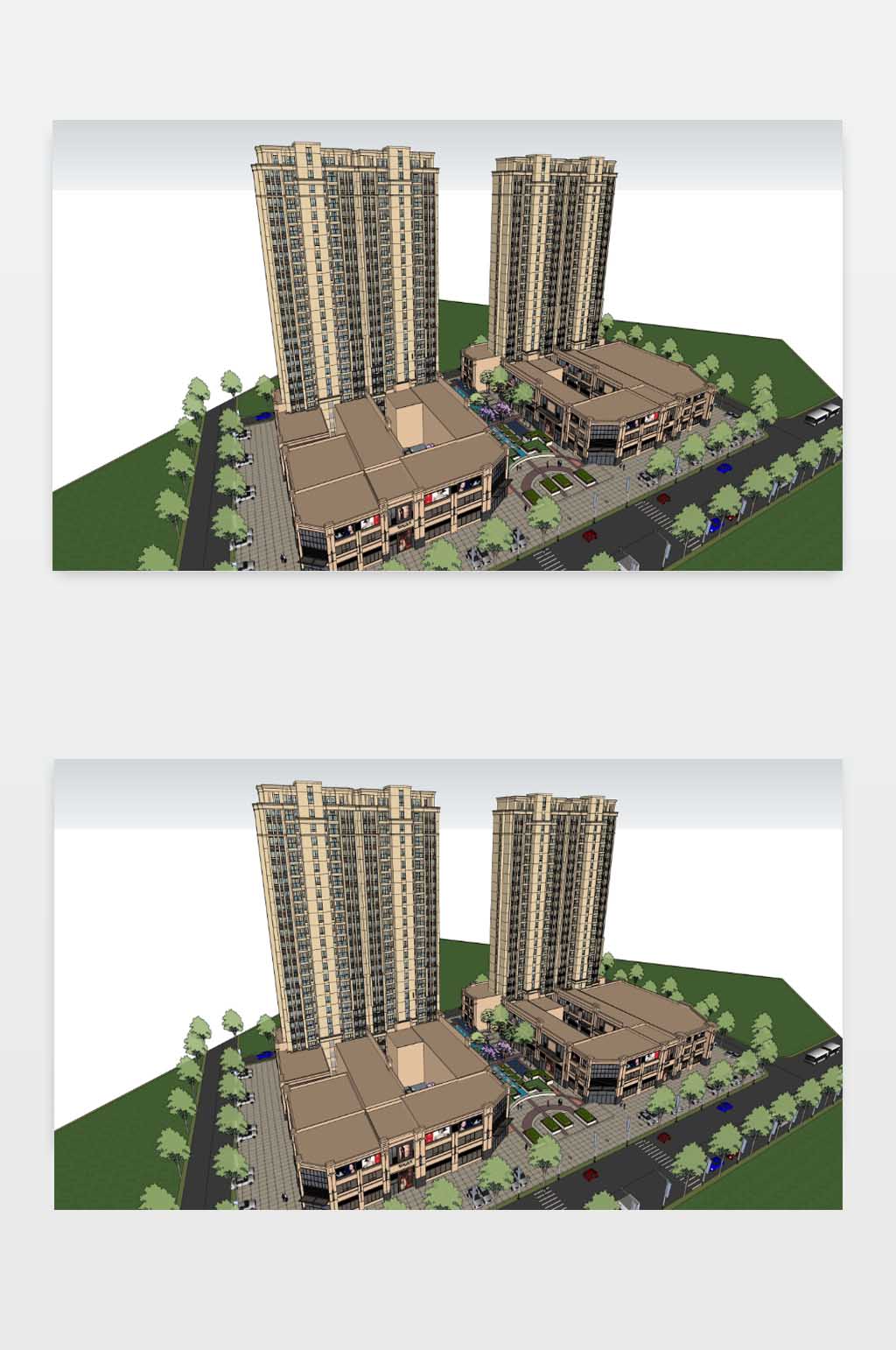 批发市场SU模型图素材