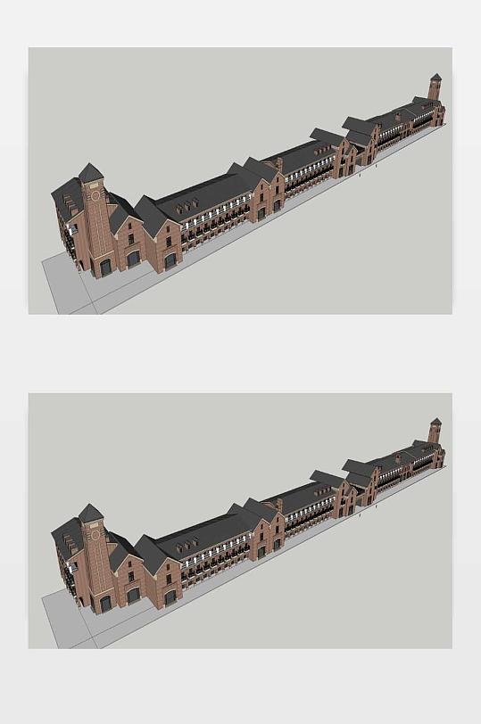 英式风格商业街模型