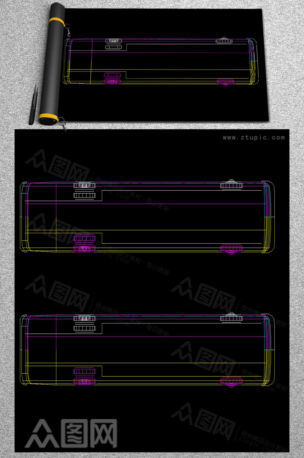 交通工具CAD平面图素材