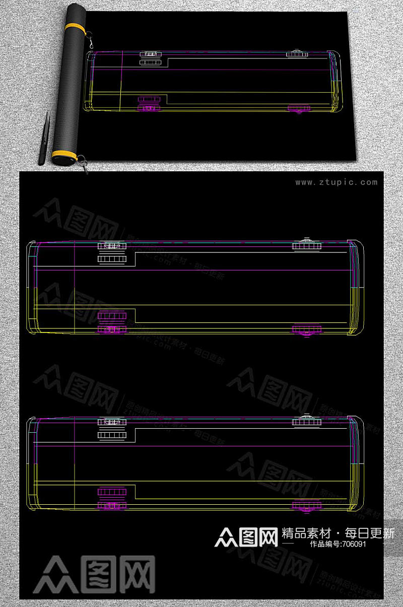 交通工具CAD平面图素材