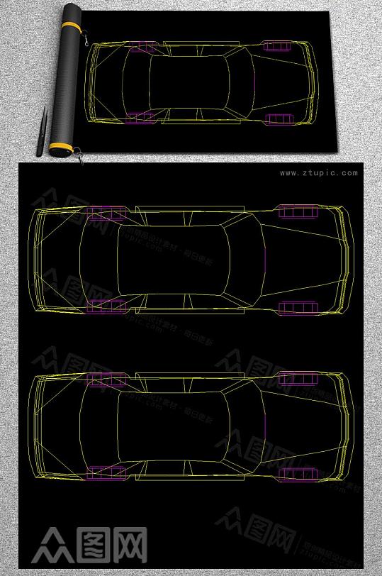 汽车CAD平面图-众图网