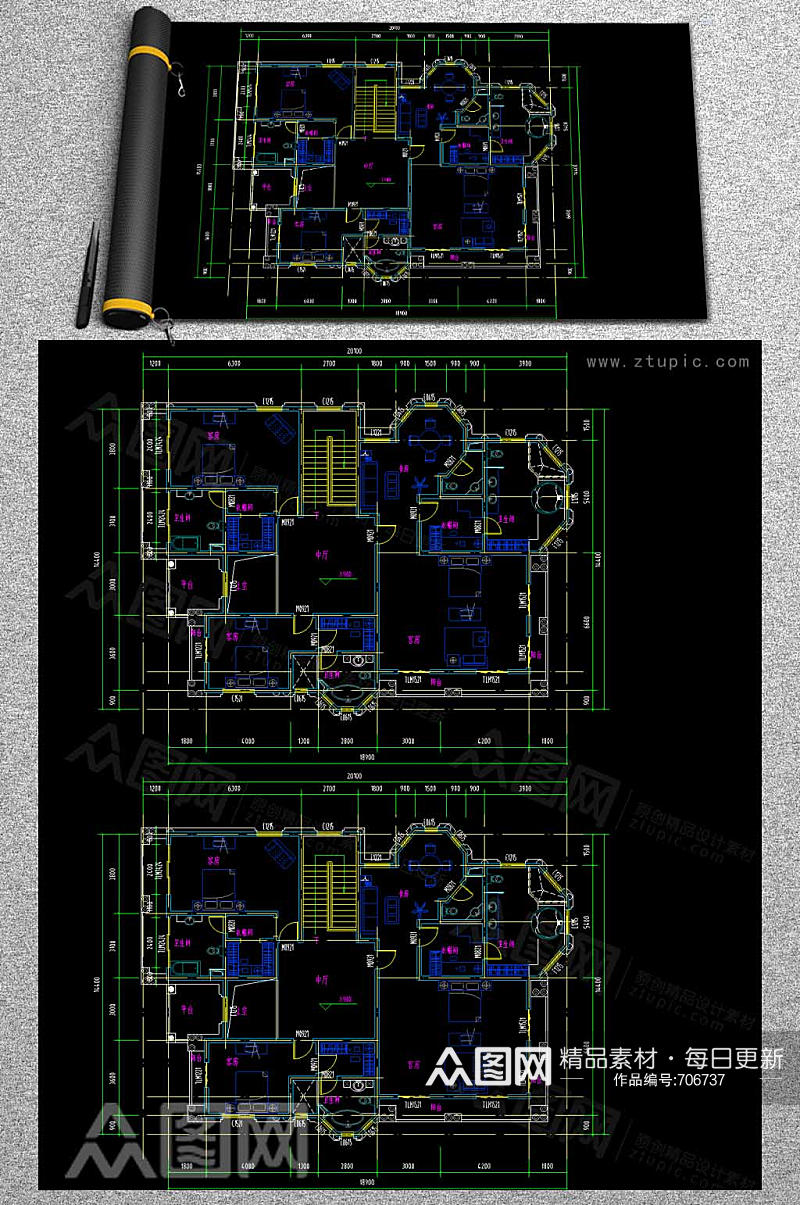 别墅CAD设计图素材